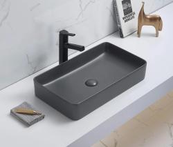 Раковина для ванной CeramaLux NC 78104MDH-2 50,5х14х40,5 накладная, прямоугольная, керамическая/фарфоровая, цвет серый, без отверстия под смеситель, без слива-перелива