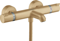 Смеситель для ванны Hansgrohe Ecostat Comfort, термостатический, наружного монтажа, настенный, излив 17,7, без шланга/лейки, латунь, цвет бронза