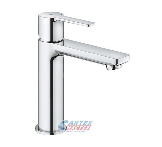 Смеситель для раковины Grohe Lineare New однорычажный, излив короткий, длина 128 мм, керамический, латунь, цвет хром, без донного клапана