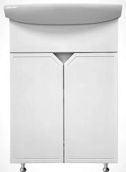 Тумба с раковиной GRADEONIKA Аттика 60, 56,5х44,4х69,5 см, напольная, 2 распашные дверцы с фрезеровкой, МДФ/ЛДСП, механизм доводчика, прямоугольная, цвет белый, прямоугольная 52124