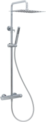 Душевая система Allen Brau Infinity 4.0 высота 900-1220 мм цвет хром, комплект: верхний душ/ручной душ/термостат для душа/штанга для душа/держатель для душа/душевая штанга, наружного монтажа, настенная, латунь/нержавеющая сталь/ПВХ