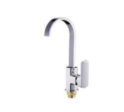 Смеситель для кухни/мойки Potato P19, однорычажный, поворотный, керамический, длина излива 175 мм, цинк, цвет хром