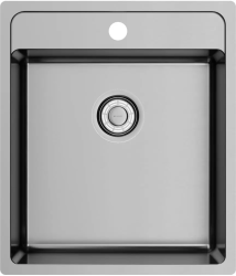 Мойка кухонная Omoikiri Daisen 44-IN, 51х44 см, врезная, из нержавеющей стали, прямоугольная, цвет нержавеющая сталь, с отверстием под смеситель, без крыла, слив-перелив, врезная в столещницу, для кухни