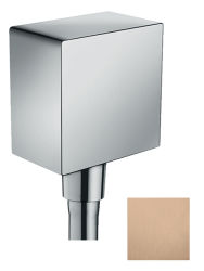 Шланговое подсоединение Axor ShowerSolutions Fixfit, размер 6,4х6,4 см, цвет шлифованное красное золото, квадратное, настенное, латунное/пластиковое, с обратным клапаном, подключение для душевого шланга