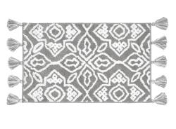 Коврик для ванной комнаты IDDIS Décor 500х800 мм, цвет серый с белым узором, с декоративными пушистыми кисточками, микрофибра DT01P58i12