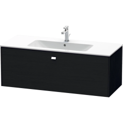 Тумба c раковиной Duravit Brioso, 120х48х50,2 см, подвесная, 1 выдвижной ящик, ДСП, цвет: дуб черный/хром /Vero Air, мебельная, прямоугольная, цвет белый, фарфоровая, 1 отверстие под смеситель, без перелива