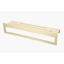 Полка Raglo R340.04.03 прямоугольная, 400 мм с держателем полотенец, настенная/подвесная, нержавеющая сталь, для ванных принадлежностей, в ванную/туалет/душевую кабину, цвет золотой сатин