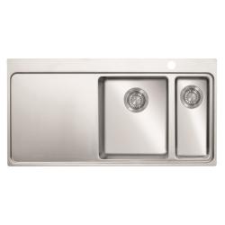 Мойка 510х1000 см TopZero серия Micro, 1,5 чаши, с крылом с лева, врезная, из нержавеющей стали, полированная, прямоугольная, отверстие под смеситель, слив-перелив, для кухни