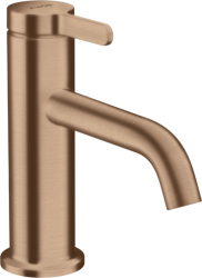 Смеситель для раковины/умывальника Axor One 70, однорычажный, с рычаговой рукояткой, фиксированный излив, длина излива 13 см, керамический, латунь, цвет шлифованное красное золото, с незапираемым сливным набором