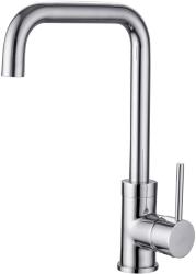 Смеситель для кухни/мойки Aquatek Вега однорычажный, поворотный, латунный, Г-излив, длина излива 206 мм, цвет хром