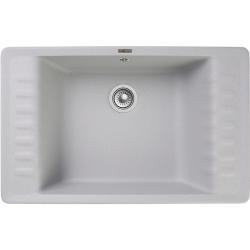 Мойка GranFest QUARZ 71, 75,2х47,5 см, врезная, кварц, прямоугольная, цвет серый, без отверстия под смеситель, слив-перелив, с крылом, для кухни