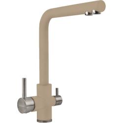 Смеситель для кухни/мойки Longran Sprint Universal, с подключением к фильтру/биканальный, однорычажный, поворотный излив, керамический картридж, высокий, длина излива 225 мм, латунь, цвет колорадо