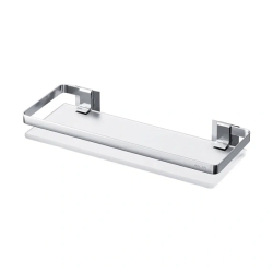 Полка стеклянная AM.PM Sense L, одинарная, настенная, алюминий/стекло, форма прямоугольная, цвет: серебро, в ванную/туалет/душевую кабину