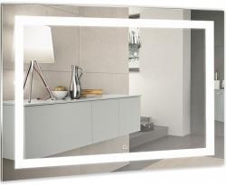 Зеркало Silver Мirrors Ливия, 100х80 см, с LED/ЛЕД-подсветкой, прямоугольное, выключатель сенсорный, для ванны