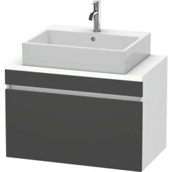 Тумба под раковину для консоли/столешницы Duravit DuraStyle 80х54,8х51,2 см, подвесная, ДСП, цвет: графит/белый матовый, 1 выдвижной ящик, прямоугольная