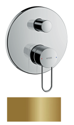 Смеситель для ванны Axor Uno однорычажный, с рукояткой-петлей, скрытого монтажа, настенный/встраиваемый, круглый, латунный, без излива, керамический, цвет полированная бронза, без душевого шланга/лейки, защитная комбинация EN1717