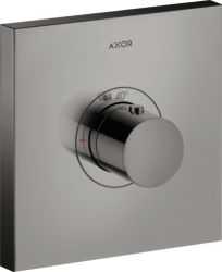 Смеситель для душа Axor ShowerSelect HighFlow, термостатический, скрытого монтажа, 1 потребитель, настенный, без излива/шланга/лейки, квадратный, латунный, цвет полированный черный хром, с термостатом