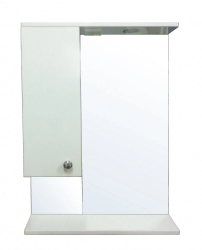 Зеркальный шкаф Loranto Моника 60, 60х69,5 см, подвесной, цвет белый, зеркало с подсветкой LED/ЛЭД, с 1 распашной дверцей, прямоугольный, левый, левосторонний