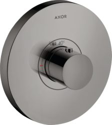 Смеситель для душа Axor ShowerSelect HighFlow, термостатический, скрытого монтажа, 1 потребитель, настенный, без излива/шланга/лейки, круглый, латунный, цвет полированный черный хром, с термостатом