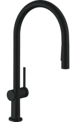 Смеситель для кухни/мойки Hansgrohe Talis M54, 210 sBox 2jet, однорычажный, керамический, с поворотным/вытяжным изливом, длина 22,3 см, латунь, цвет матовый черный
