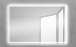 Зеркало BelBagno 120х80 см, с LED/ЛЕД-подсветкой, прямоугольное, без антизапотевания, выключатель сенсорный, для ванны, навесное/подвесное/настенное