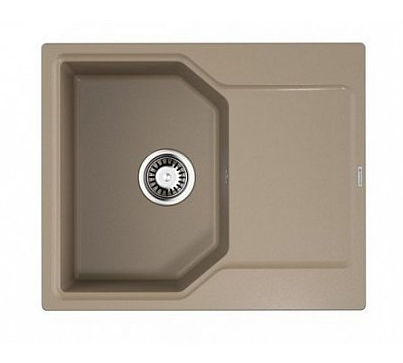 Мойка Omoikiri Yonaka 61-CA Artgranit, 61,5х51 см, врезная, с левым/правым крылом, из искусственного камня, прямоугольная, цвет карамель, без отверстия под смеситель, слив-перелив, для кухни