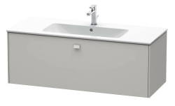 Тумба под раковину Duravit Brioso, 122х47,9х45 см, подвесная, 1 выдвижной ящик, ДСП, цвет: бетонно-серый, шкафчик навесной, механизм доводчика, прямоугольная, правая/левая, в ванную комнату