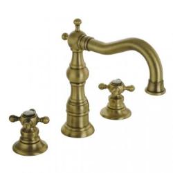 Смеситель для раковины Migliore Arcadia, двухвентильный, поворотный, длина 165 мм, керамический, латунь, цвет бронза