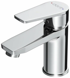 Смеситель для раковины Dorff Prime однорычажный, излив короткий, длина 90 мм, керамический, латунь, цвет хром