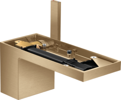 Смеситель для раковины AXOR MyEdition напольный, без панели, однорычажный, фиксированный излив, длина 19,6 см, керамический, латунь, цвет полированная бронза, со сливным клапаном Push-Open