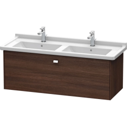 Тумба под раковину Duravit Brioso, 122х46,9х45,2 см, подвесная, 1 выдвижной ящик, ДСП, цвет: каштан темный/хром, шкафчик навесной, механизм доводчика, прямоугольная, правая/левая, в ванную комнату
