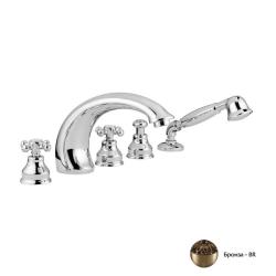 Смеситель для ванны/душа Migliore Lady, на борт ванны, двухвентильный, неповоротный, длина 203 мм, керамический, латунь, цвет бронза