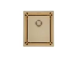 Мойка кухонная ALVEUS KOMBINO 20 MONARCH BRONZE SAT-90 U 50х40х19,5 см, слив 90, врезная под столешницу, нержавеющая сталь с PVD покрытием, прямоугольная, цвет бронза, без отверстия под смеситель