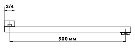 Излив Esko ESPL500L для ванны, хром 500 мм плоский, нержавеющая сталь