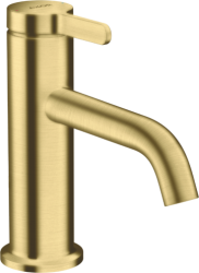 Смеситель для раковины/умывальника Axor One 70, однорычажный, с рычаговой рукояткой, фиксированный излив, длина излива 13 см, керамический, латунь, цвет шлифованная медь, с незапираемым сливным набором