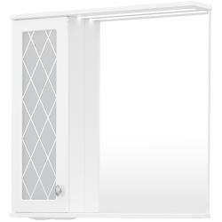 Зеркальный шкаф Volna Milena 70, 70х14,6х70 см, подвесной, с LED/ЛЕД-подсветкой, цвет белый, зеркало, 1 распашная дверца, прямоугольный, левый, левосторонний