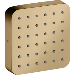 Верхний душ/модуль душа AXOR Citterio E 120/120 softsquare, настенный/потолочный, скрытый монтаж, квадратный, с 1 режимом, размер 12х12 см, металлический, цвет: полированная бронза, верхний/плечевой/боковой душ, для душа/ванной