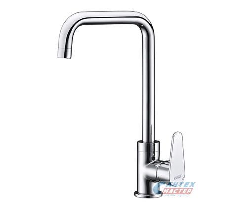 Смеситель для кухни/мойки Wasserkraft Alz однорычажный, керамический, с поворотным изливом, длина 191 мм, латунь, цвет хром, кухонный, хромированный, вертикальный, кран, комплект, сантехника, водопроводные, размер, характеристики, высота, расстояние