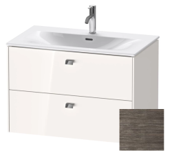 Тумба под раковину Duravit Brioso, 82х47,9х55,5 см, подвесная, 2 выдвижных ящика, ДСП, цвет: сосна терра/хром, шкафчик навесной, механизм доводчика, прямоугольная, правая/левая, в ванную комнату