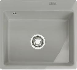Мойка кухонная Franke MYTHOS MTK 210-58, 55х48,6 см, врезная, керамическая (Fraceram®), прямоугольная, цвет жемчужно-серый, без отверстия под смеситель, без крыла, слив-перелив, врезная в столещницу, для кухни