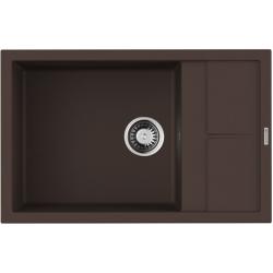 Мойка кухонная Omoikiri Sumi 78-LB-DC, 50х78 см, врезная, из искусственного гранита (Tetogranit), прямоугольная, цвет темный шоколад, без отверстия под смеситель, с крылом, оборачиваемая, слив-перелив, врезная в столещницу, для кухни