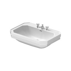 Раковина DURAVIT 1930 Series WonderGliss, 80х55х24,5 см, подвесная, восьмиугольная, санфарфор, цвет белый, 1 отверстие/2 намеченых отверстия под смеситель, антигрязевое покрытие, слив/перелив