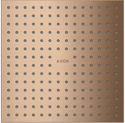 Верхний душ AXOR ShowerSolutions 250/250 1jet, потолочный/скрытый монтаж, квадратный, с 1 режимом, размер 25х25 см, металлический, цвет: шлифованное красное золото, для душа/ванной