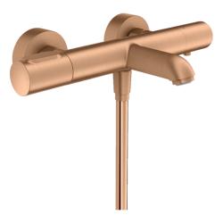 Смеситель для ванны Axor Citterio M, термостатический, внешнего/наружнего монтажа, настенный, неповоротный, латунный, длина излива 18 см, цвет шлифованная бронза, без душевого шланга/лейки