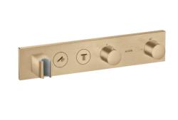 Смеситель для душа Axor ShowerSolutions Select 460/90, термостатический, для 2 потребителей, скрытого/настенного монтажа, без излива/шланга/лейки, прямоугольный, латунный, цвет полированная бронза, с термостатом, встроенный/встраиваемый/термостатный