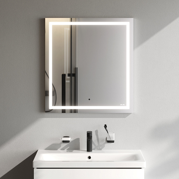 Зеркало Am.Pm Gem 65х70 см с LED/ЛЕД-подсветкой, прямоугольное, ИК-сенсор, для ванны, навесное/подвесное/настенное