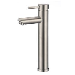 Смеситель для накладной раковины/умывальника Olives BALEAR 13133BL однорычажный, неповоротный, керамический картридж, длина излива 112 мм, нержавеющая сталь, цвет нержавеющая сталь