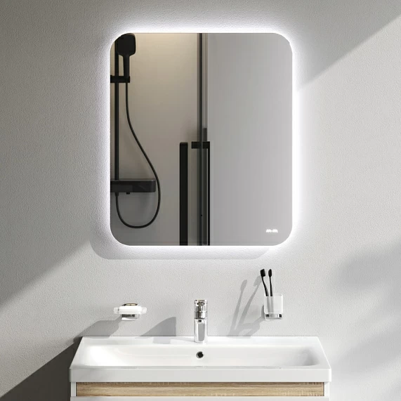 Зеркало AM.PM X-Joy, 60х70 см, с LED/ЛЕД-подсветкой, овальное, выключатель сенсорный, с диммером, для ванны, навесное/подвесное/настенное