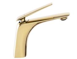 Смеситель для раковины/умывальника REA JAGER однорычажный, неповоротный, длина излива 125 мм, латунь, цвет золото