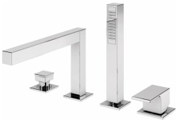 Смеситель для ванны/душа Cezares Porta, на борт ванны, однорычажный, неповоротный, длина 249 мм, керамический, латунь, цвет хром